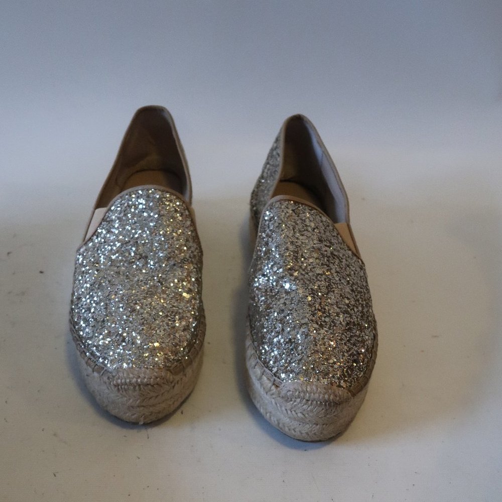 GUESS GOLD GLITTER TAVA ESPADRILLE SZ 10*